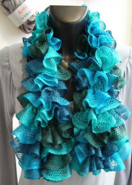 tricoter une echarpe avec laine katia ondas