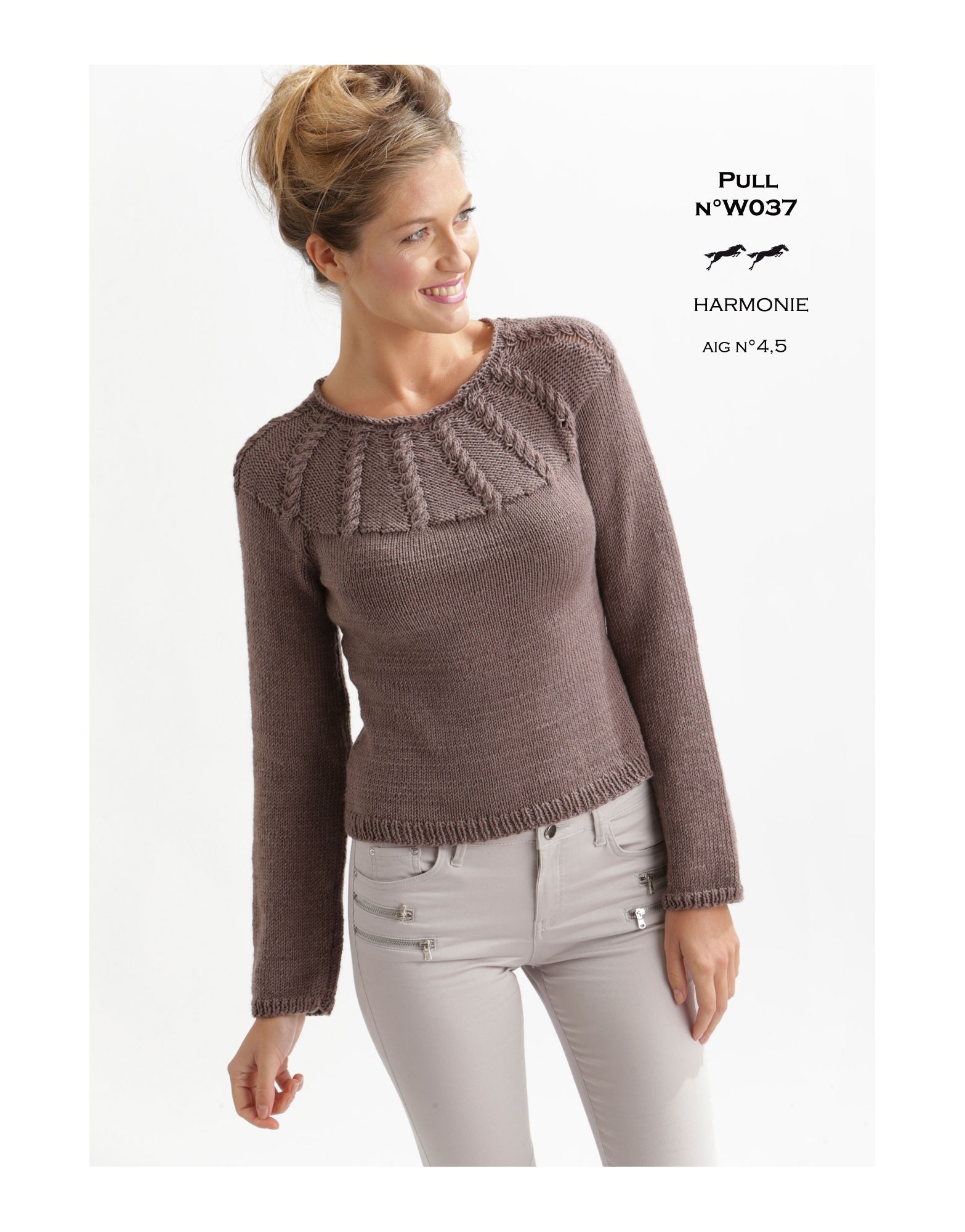 modele pull over femme a tricoter