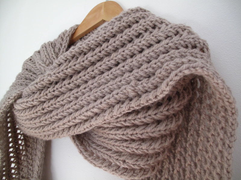 tricoter une echarpe grosse laine