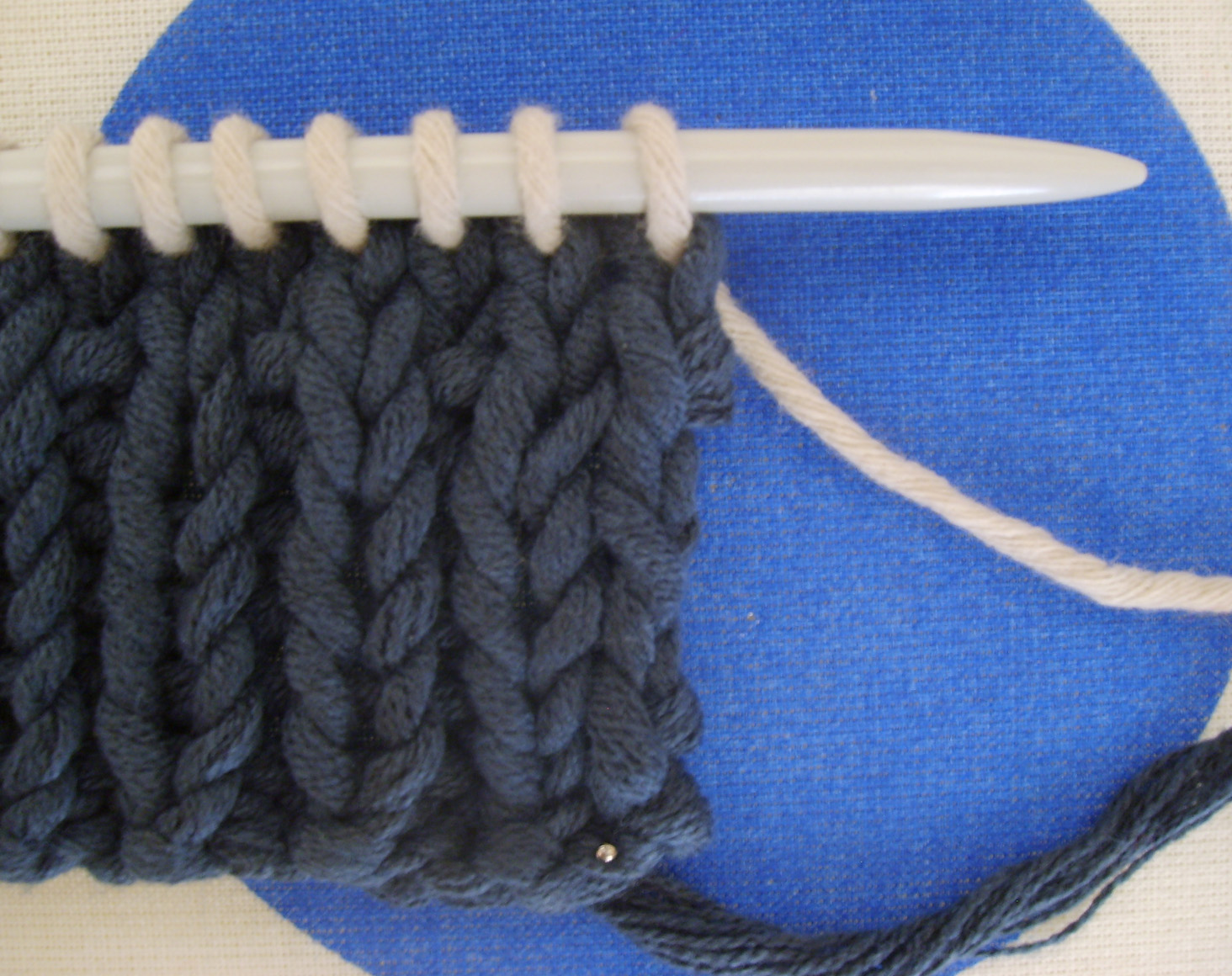 tricoter echarpe grosse laine